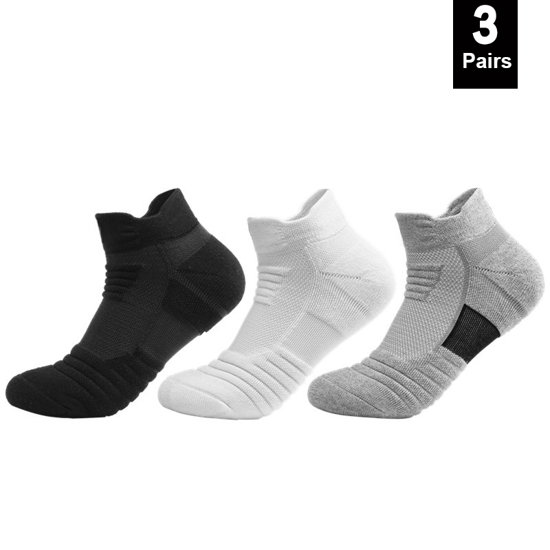 1/3 Pairs Anti-slip Voetbalsokken Mannen Katoenen Sok Korte Lange Buis Voetbal Basketbal Sport Sokken Ademend geurverdrijvende Sok 39-45: One-size / Beige