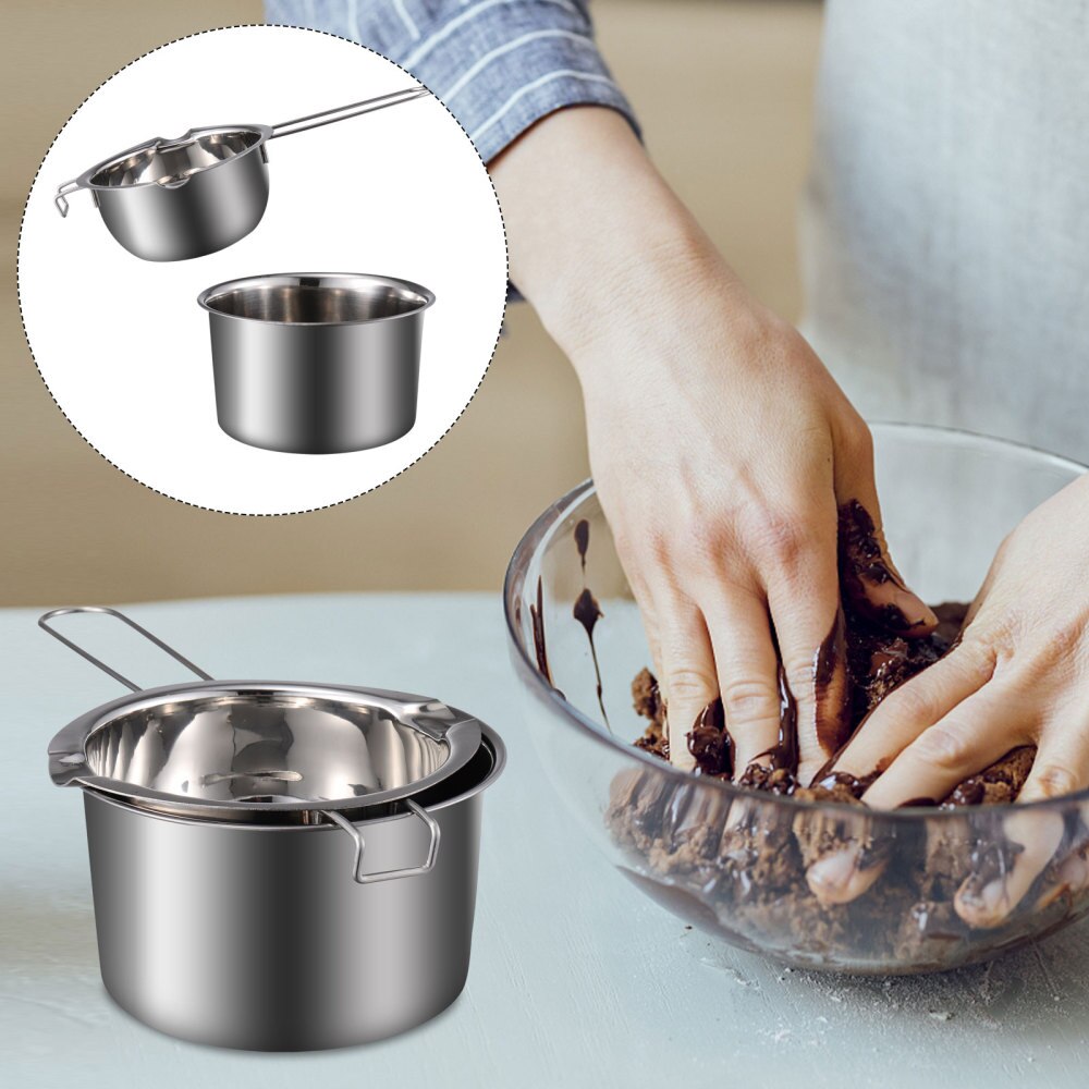 1 Set Dubbele Boiler Pot Chocolade Boter Candy Melting Pot Snoep Warmer Boiler: 400ml