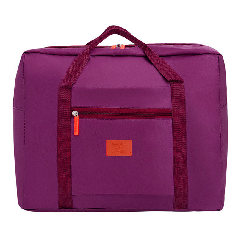 Portable Multi-function Bag Folding Travel Bags Nylon Waterproof Bag Large Capacity Hand Luggage Business Trip Traveling Bags: Brown