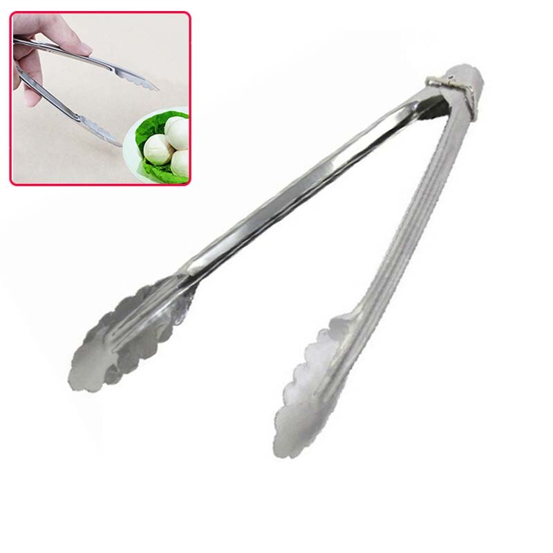Rvs Tang Met Slot Grip Voor Keuken Eten Groente Bbq Grill DFDS889