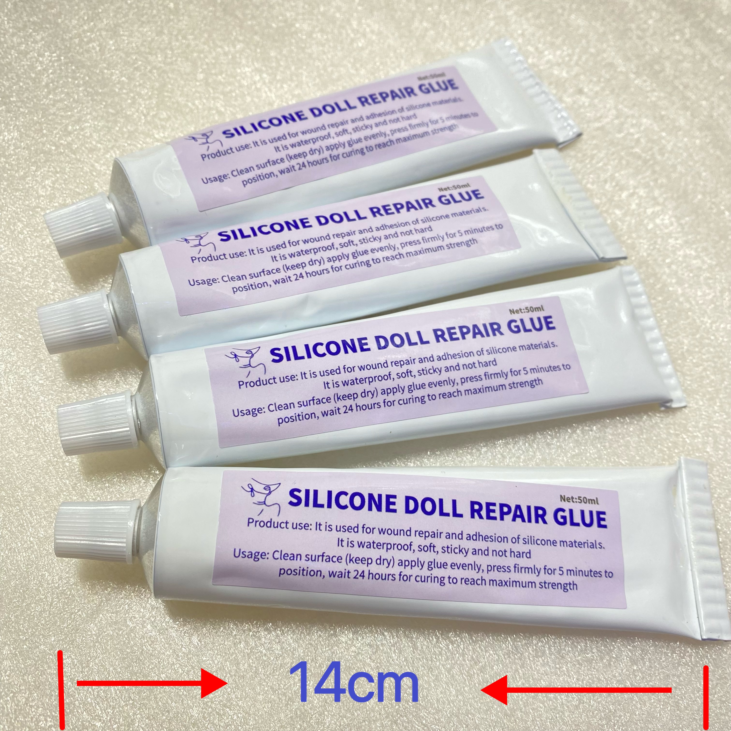 Platin silikone dukke reparationslim, silikone materiale speciallim, soldat kropslim, kan udfylde bindingssprækker, blød , 50ml