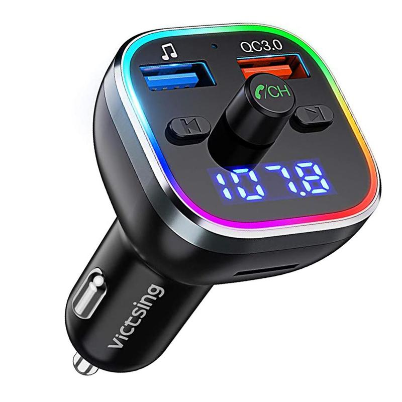 VicTsing 378AB-1 Bluetooth 5,0 FM Sender Für Autos Sender - Radio Auto Anruf Adapter Freisprecheinrichtung Schwarz T0U2: Ursprünglich Titel