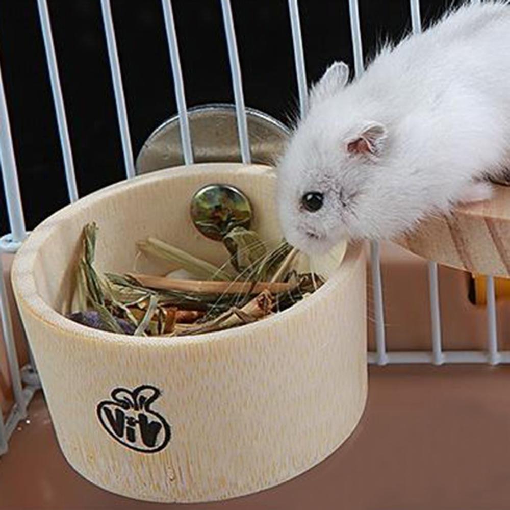 Lille kæledyr hamster egern kanin foderautomat hængende vand mad bambus skål bur indretning dyrebutik