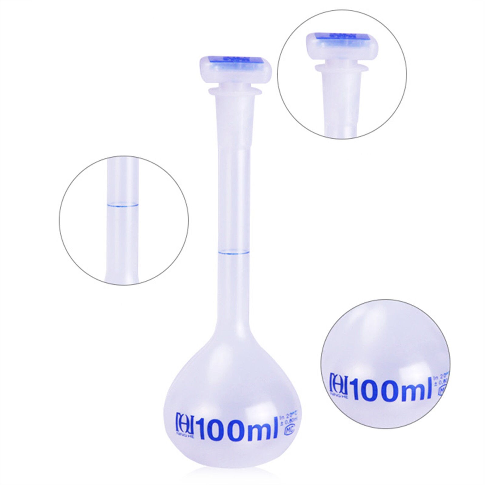 100mL Polypropylene Volumetric Flask With Stop,PP Plastic Bottle