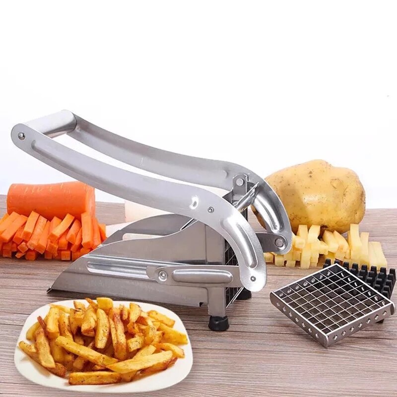 Stainless Steel French Fry Cutter,Vegetable and Potato Slicer,with 2 Blade Size Cutter Option,for Air Fryer Food Kitchen Gadgets