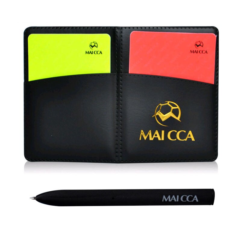 MAICCA Kit borsa arbitro di calcio carte arbitro di calcio con bandiera fischio rosso giallo carta barometro giudice attrezzature da gioco sportive