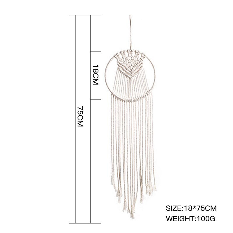 Attrape rêves en macramé, décoration nordique pour chambre, style Boho, décoration murale pour chambre d'enfant: Macrame D7588