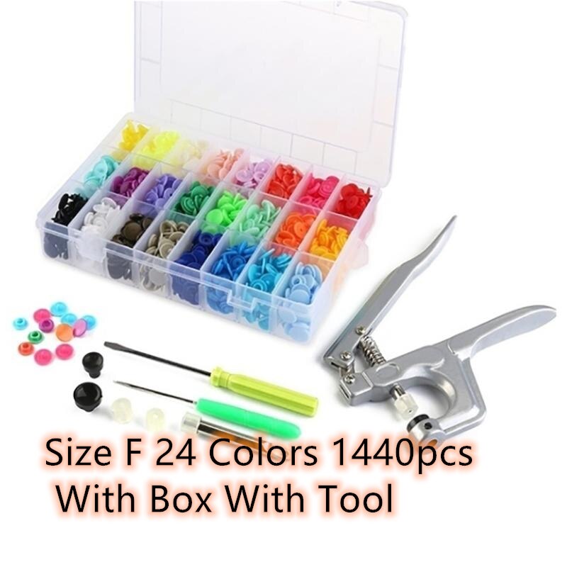 200-440 stücke Kunststoff Druckknopf mit Druckknöpfen Zangen Werkzeug Kit Organizer Container Druck Naht Druckknopf Druckknöpfen werkzeuge: Size F