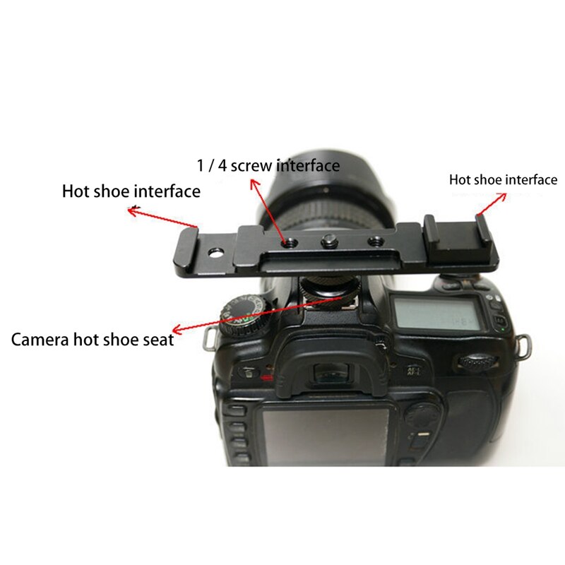 Draagbare Dual Flash Bracket Shoe Mount Houder Voor Statief Dslr Camera Dual Flash Bracket Voor Video Light