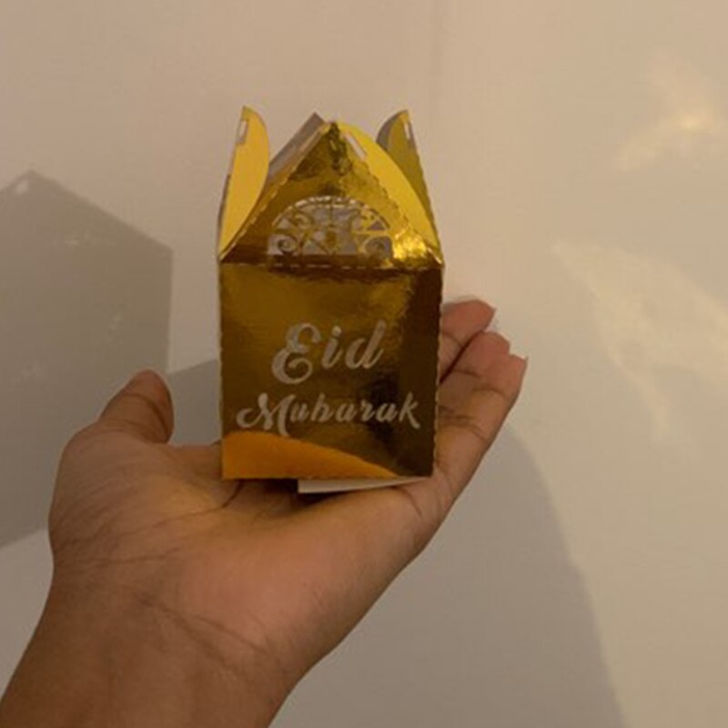 Eid Mubarak 20 stücke papier Süssigkeit Kasten mit Band Ramadan Kareem Kasten Ramadan dekoration Mubarak Dekor für Muslimischen schokolade Kasten