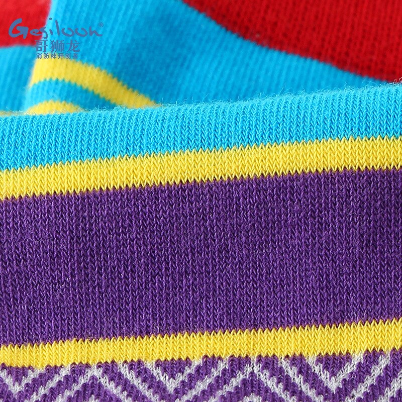 5 Pairs Bright Color Ankle Five Finger Socks Man Cotton Striped Patchwork Mesh Breathable Street No Show Socks With Toes