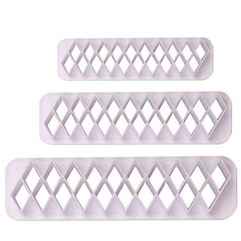 3 stuks vierkante geometrische uitstekers fondant koekjesvorm geometrie cakevorm fondantvorm taartdecoratiegereedschap bakken 6 ontwerpen