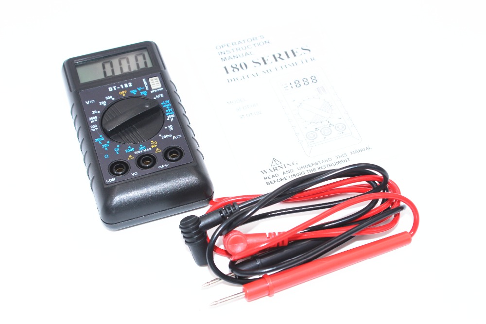 WHDZ DT182 Extra Mini Digital Multimeter with Buzzer Overload protection Pocket voltmeter Ampere Ohm Meter Test Probe DC AC LCD