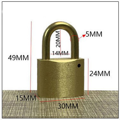 Solid Brass Padlock Multifunctional Door Lock Safety Waterproof Antirust Never Rust Security Outdoor Pure Copper Lock: Yellow