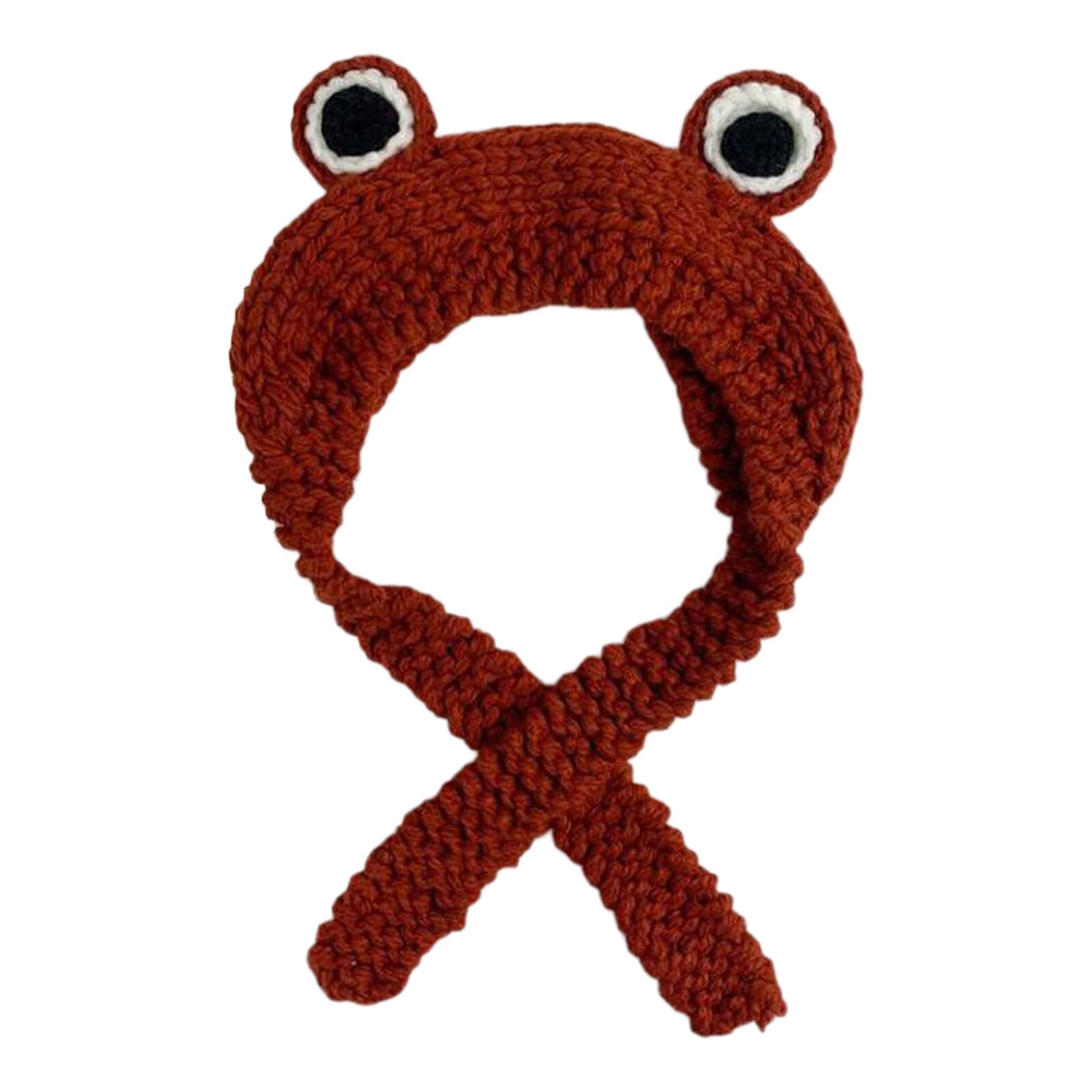 Damskie czapki zimowe śliczne żaby szydełkowe duże dzianiny dla dziewczynek czapka śliczna żaba oczy splot dzianiny Skullies czapka typu czapka bez daszka