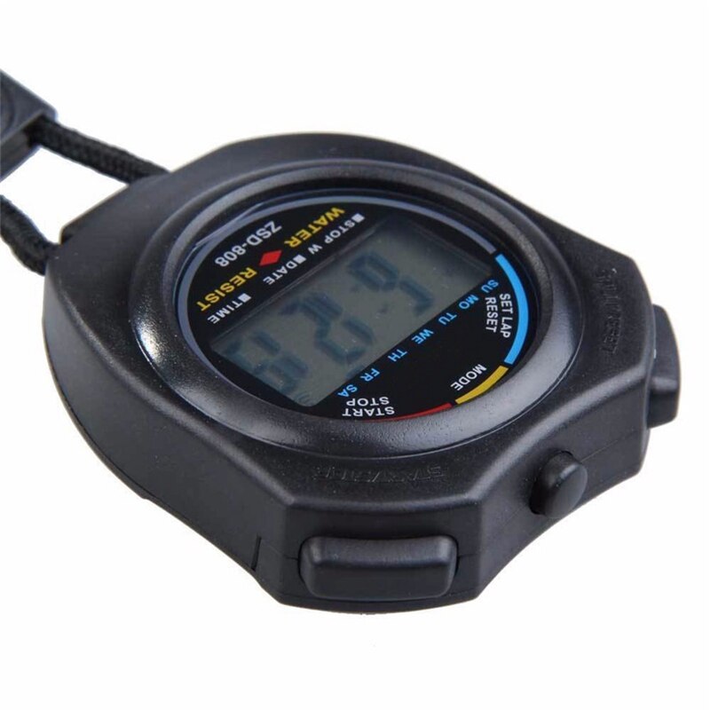 Digital Handheld Lcd Chronograph Sports Stopwatch Timer Stop Watch With String
