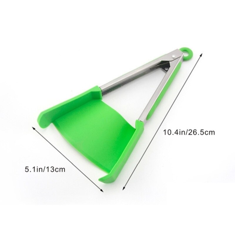 2 In 1 Smart Keuken Spatel En Tang Non-stick Hittebestendige Rvs Frame Silicone Tang Keuken Gadget 9/12 Inches