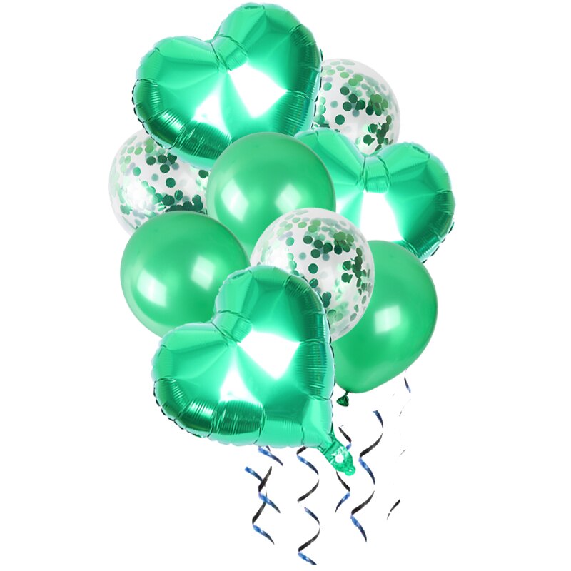 9pcs/lot Heart Aluminum foil balloon Confetti latex balloons For Kids birthday party wedding decoration balloons Baby Shower
