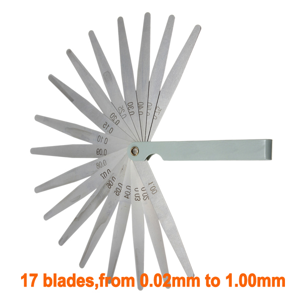 ! 0.02 To 1mm 17 Blade Thickness Gap Metric Filler Feeler Gauge Measure Tool