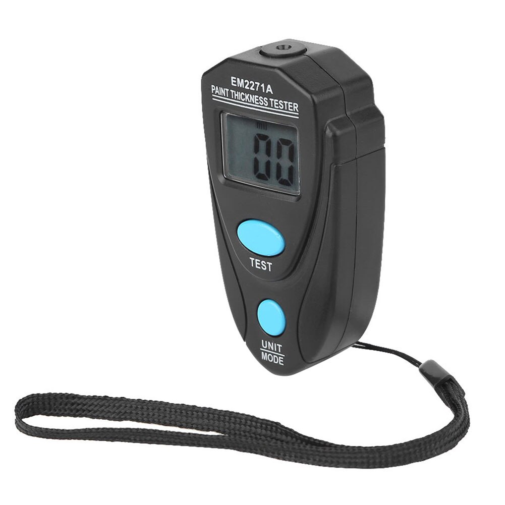 Em2271 mini tjocklek mätinstrument elektroniska bredd mätinstrument bil målar tjocklek mätare målarbeläggning tjocklek testverktyg: Svart