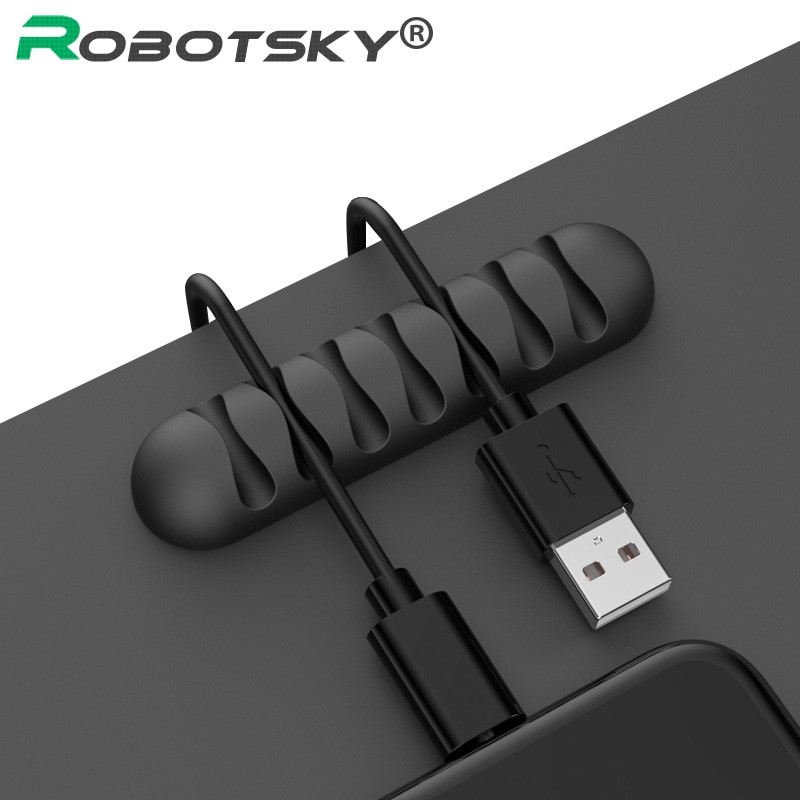 Silicone Cable Organizer Flexible Cable Winder Management Clips Earphone Cable Holder Protector For Mouse Keyboard Headphone