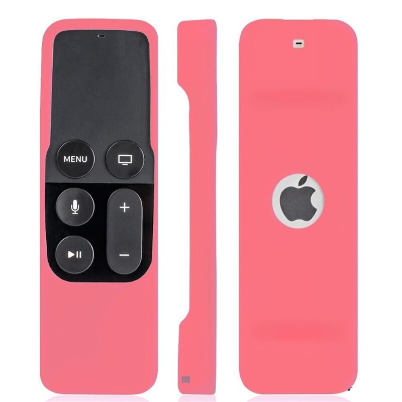 Remote Slicone Cover case For Apple TV 4K 4th Gen Remote Control Covers 4Gen Remote case Silicone Soft Protective Skin Case: Pink