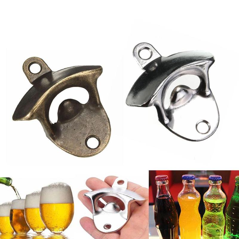 Abridor de botella de herramientas de cocina, abridor de cerveza de Soda abierto de montaje en pared de bronce, abridor de vino, cocina, botella de vidrio de , barras de tapa W9L7