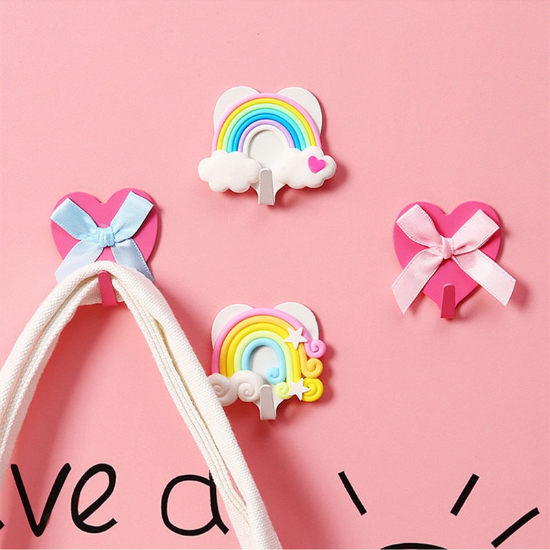 Cute Fantasy Rainbow Shape Bedroom Decor Hooks Wal... – Grandado