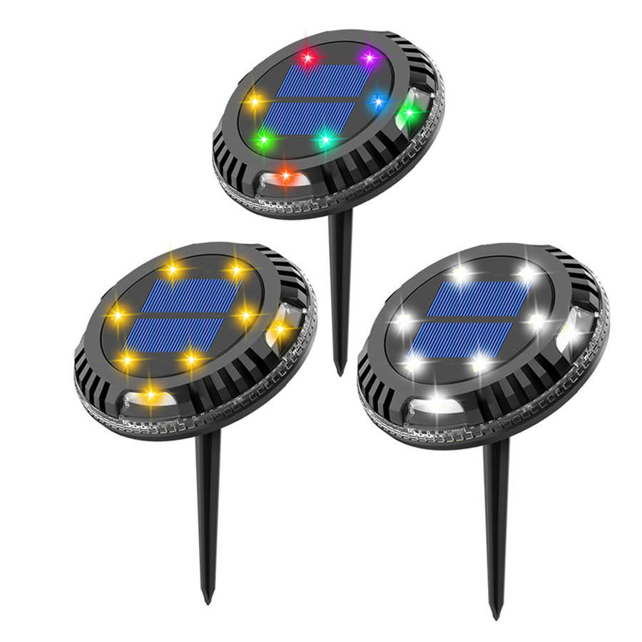Upgraded 10LED Solar Ground Lights 180 Degree Rotatable Solar Garden in-Ground Light Outdoor for Lawn Pathway Driveway