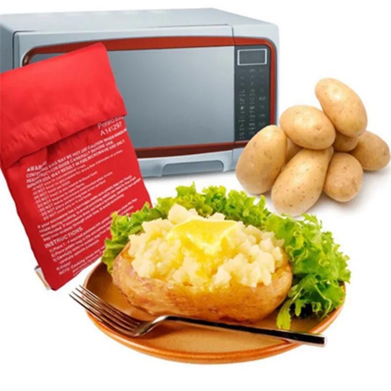 Aardappelzak voor Stomen van Aardappelen in Magnetron - Rood | Aardappel Bereiden | Aardappels | Groenten Stomen | Kook Hulp | Best Deals Online BV