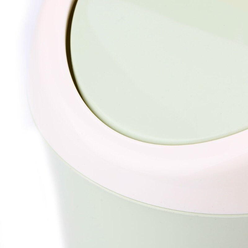 Mini Rolling Cover Desktop Garbage Can Trash Waste Bin Basket Dustbin Container Home Car Case Ash Urns