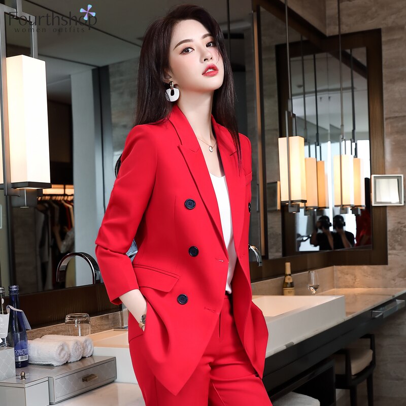Business Suits Women Office Work Style Pantsuits Female Formal Blazer Set 2022 Spring 2 Piece Sets Clothes