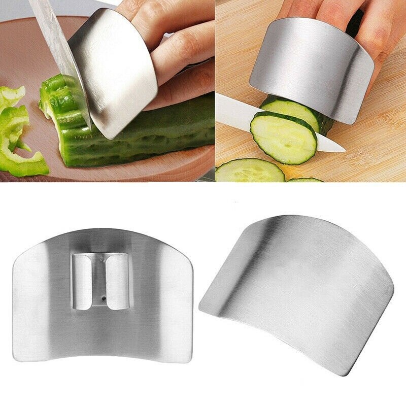 2pcs Anti-cut hand finger Finger guard Protector Stainless steel multi-purpose Vegetable Palm Rest Finger Protector Kitchen tool