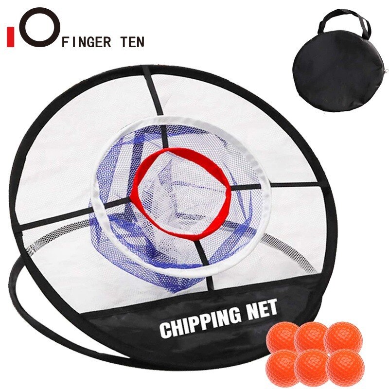 Golf Chipping Net Backyard Outdoor Target Practice with 6 Golf Foam Balls Pop Up Hitting Nets for Indoor Accuracy Swing: 1 Pc BlackNet 6 Ball