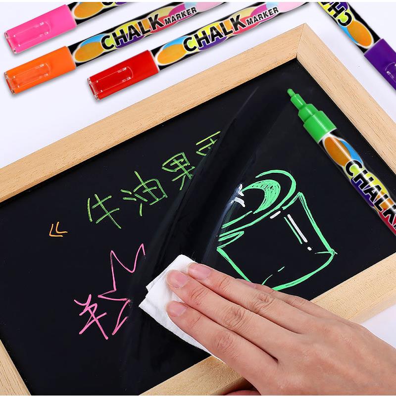Stylos marqueurs à craie liquide effaçables, tableau d'écriture LED multicolore, fenêtre en verre, marqueur d'art, peinture pour enfants, tableau noir