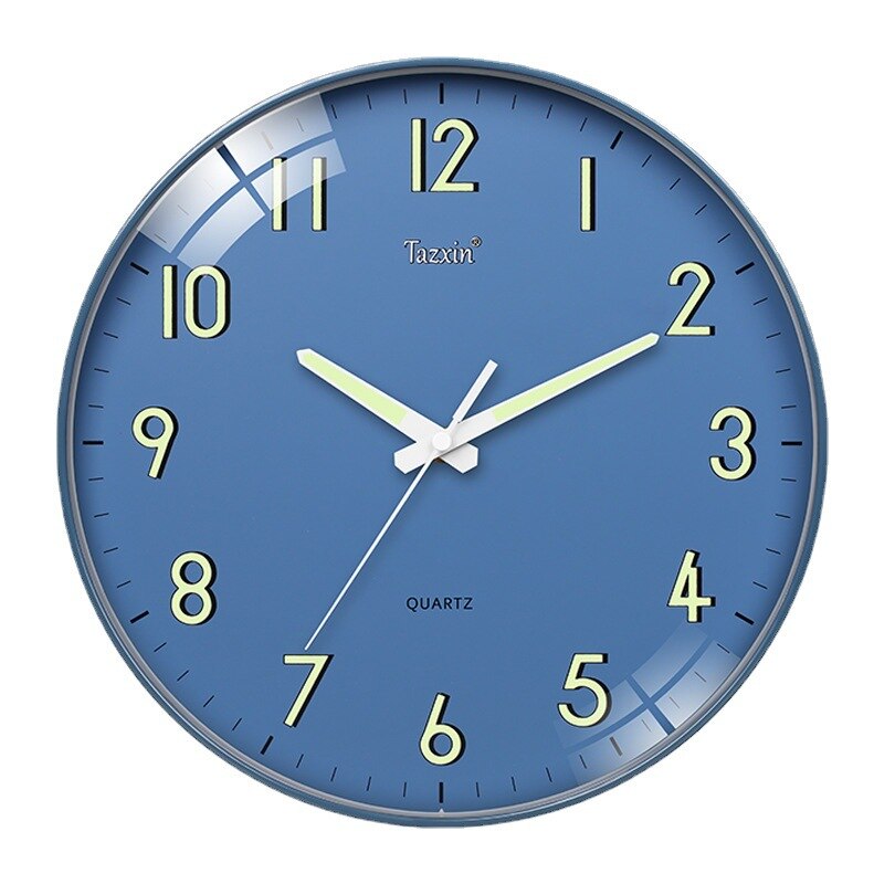 12 Inch Luminous Wall Clock Wood Nordic Wall Clock Silent Mechanism Non Ticking Clock With Night Light ABS Deco