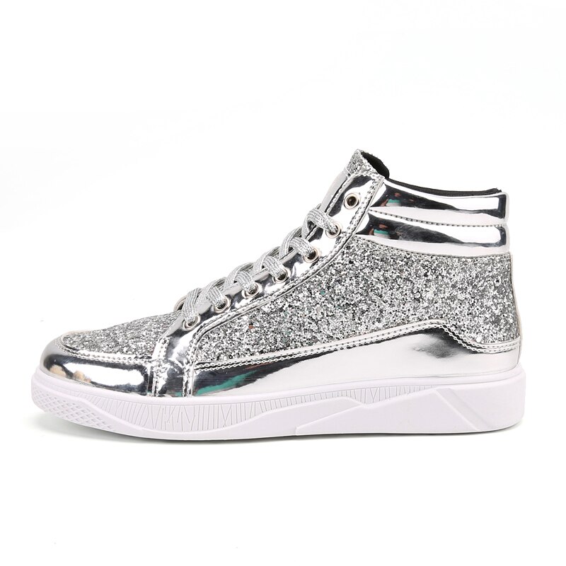 Chaussures de skate haut de gamme hommes Style coréen en plein air hommes chaussures de sport or argent rue Hip Hop Chaussure Homme baskets: Argent / 39