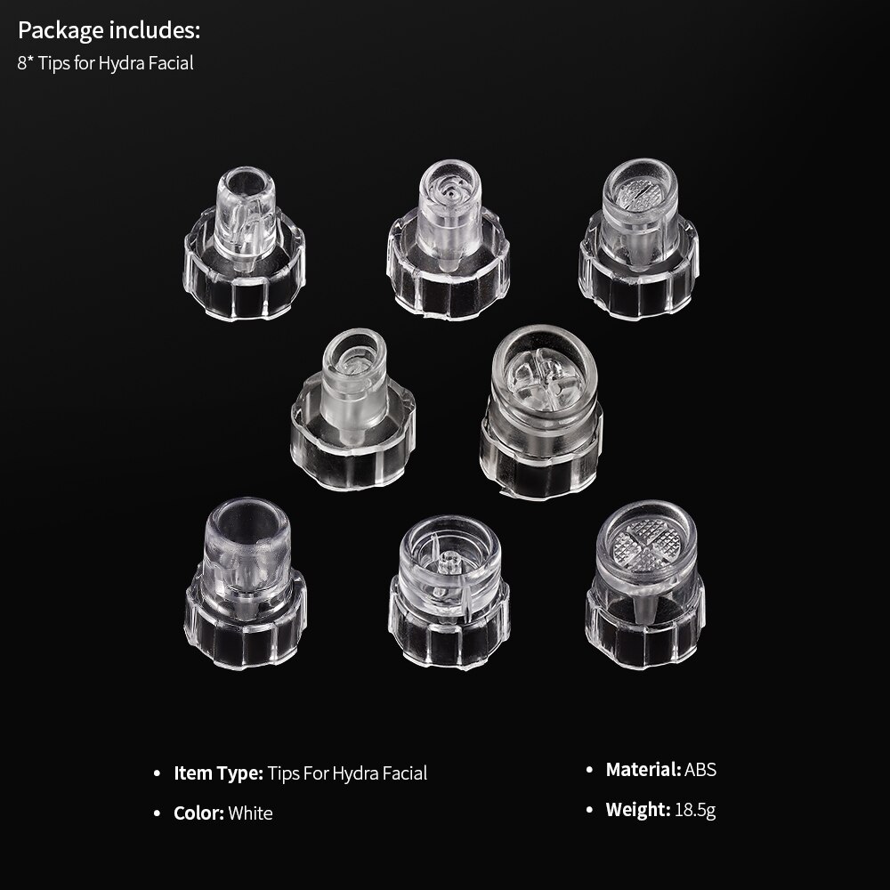 Cabezales de repuesto de puntas de plástico para máquina de belleza, 6 en 1/7 en 1/8 en 1, chorro de dermoabrasión, oxígeno, hidropeel Facial