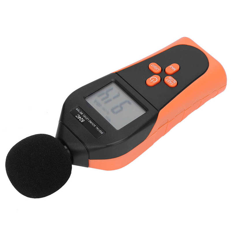 824C Portable Digital Sound Level Meter Noise Decibel Monitor Tester Measurement 30 to 130dBA