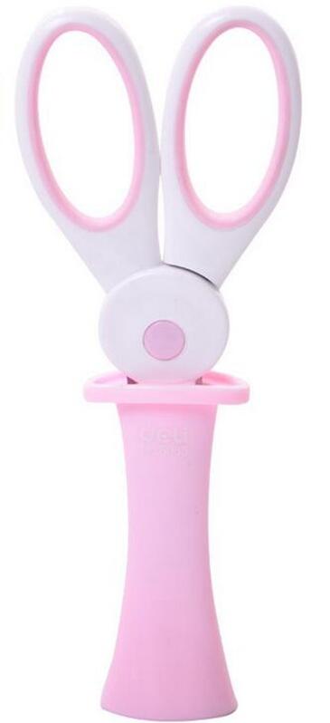 Kids School Scissors Cutting Scissors Safety With Protective Cover Cartoon Rabbit Scissors Paper Scrapbook Handmade DIY Craft: pink