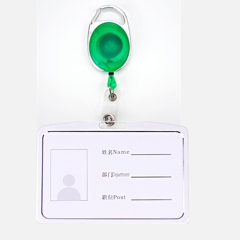 ID Badge Holder Card Set with Retractable Pull Badge Reel Clip School Supplies: N0.6