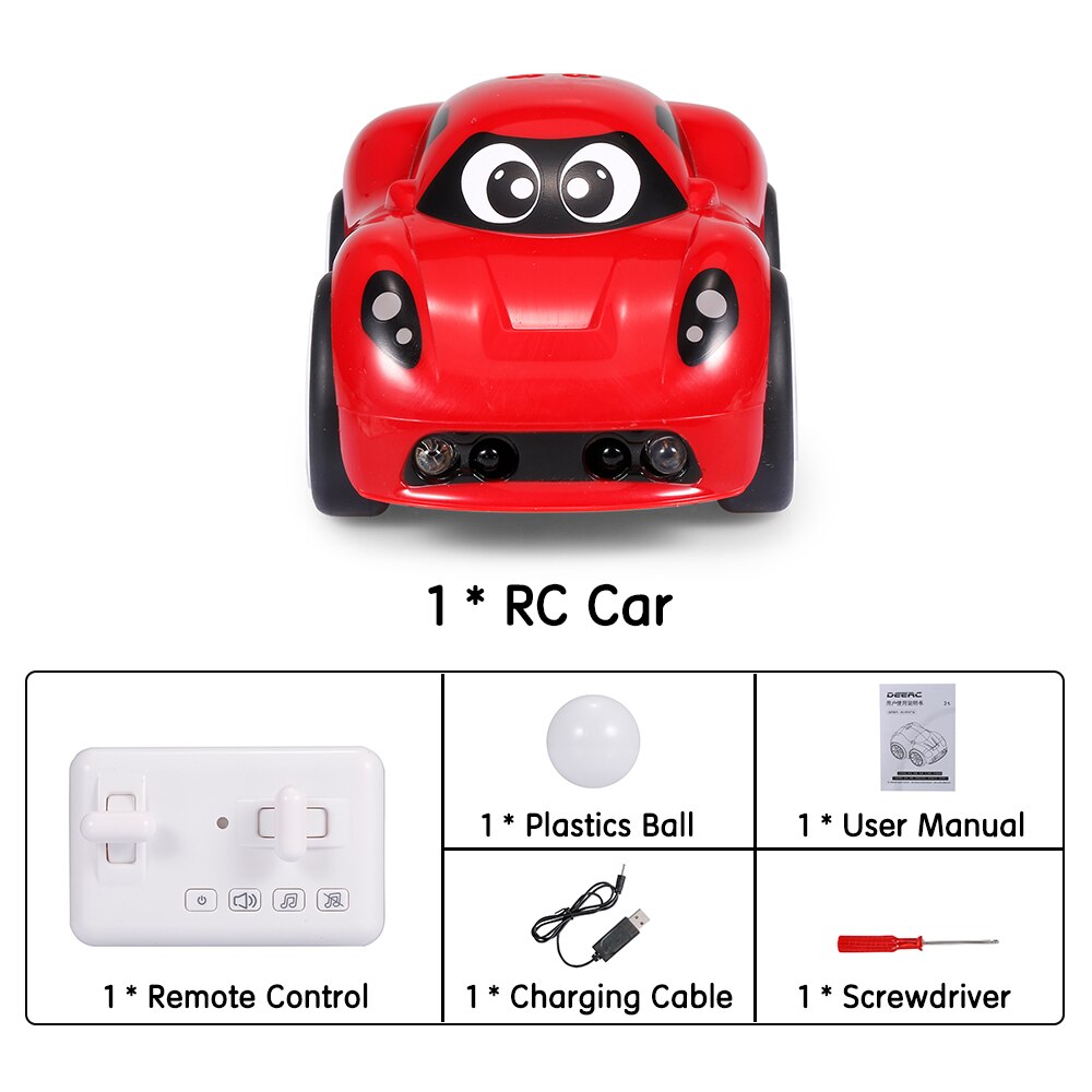 RC Car for Kids Mini Car Object Avoidance Follow Mode Track Drive Sound Effects 360 Degree Rotation 2.4G Remote Control Car: Red