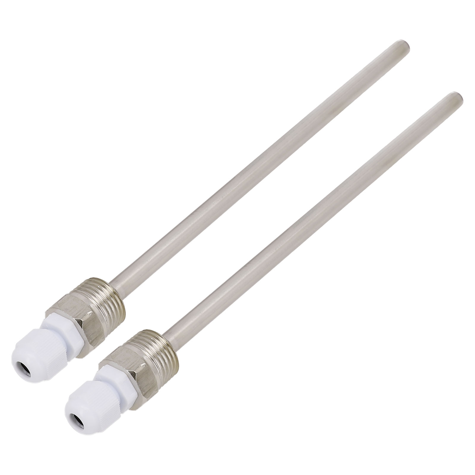2 unidades de termopozo de acero inoxidable de 30-300 mm con rosca G de 1/2 pulgada máx. Presión PN40 para bolsillo de manga de inmersión del sensor de temperatura: Blanco
