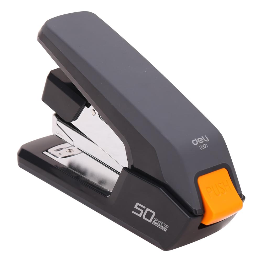 DELI Heavy Duty Stapler Effortless Paper Stapling Machine 50 Sheet School Office Supply Stationery Staples Power Saving Stapler