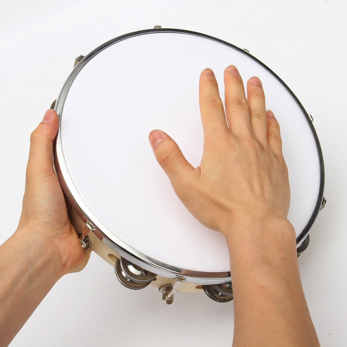 Nouveauté 8 "/10" Capoeira Cuir Pandeiro Tambour Instruments de Musique Tambourin Percussion Membranophone Pour Les Amateurs de musique