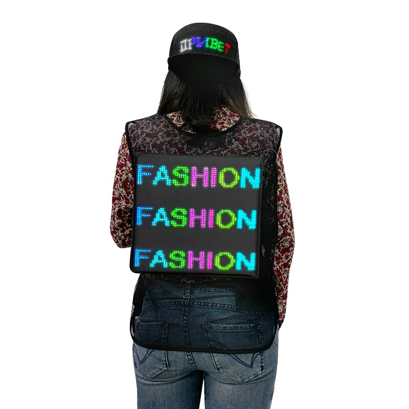 LED Advertising Panel for Box Wireless App Control Scrolling Message and Expression Dynamic DIY LED Jacket LED Vest