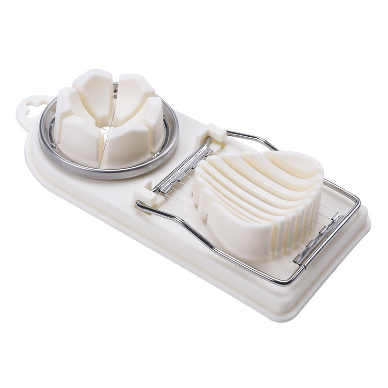 Cortador de huevos multifuncional, rebanador de huevos de acero inoxidable, cortador seccionador, molde en forma de flor, cortador de carne para almuerzo, utensilios de cocina: Verde claro