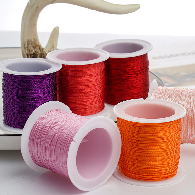 Cuerda de nailon para hacer pulseras y collares, cordón de hilo para abalorios de plata y oro rosa, accesorios para manualidades de macramé hechos a mano, 0,2mm/100m