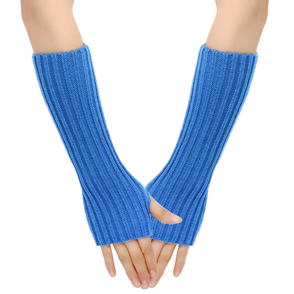 Arm Warmers Autumn Winter Cuffs Hand Sleeves Long Wool Gloves Men Women Knit Sleeves Warm Elastic Lady Sexy: Beige