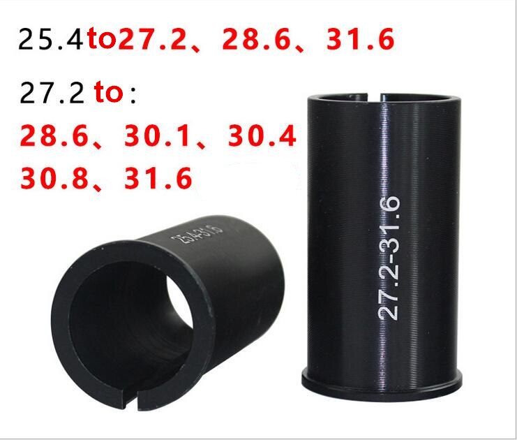 Adaptateur de tige de selle, diamètre d'entretoise de tige, broche de changement de taille, 25.4 27.2 30.0 30.4 30.8 28.6 30.9mm, tube de vélo, vtt
